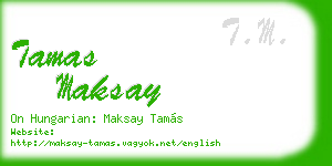 tamas maksay business card