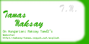 tamas maksay business card